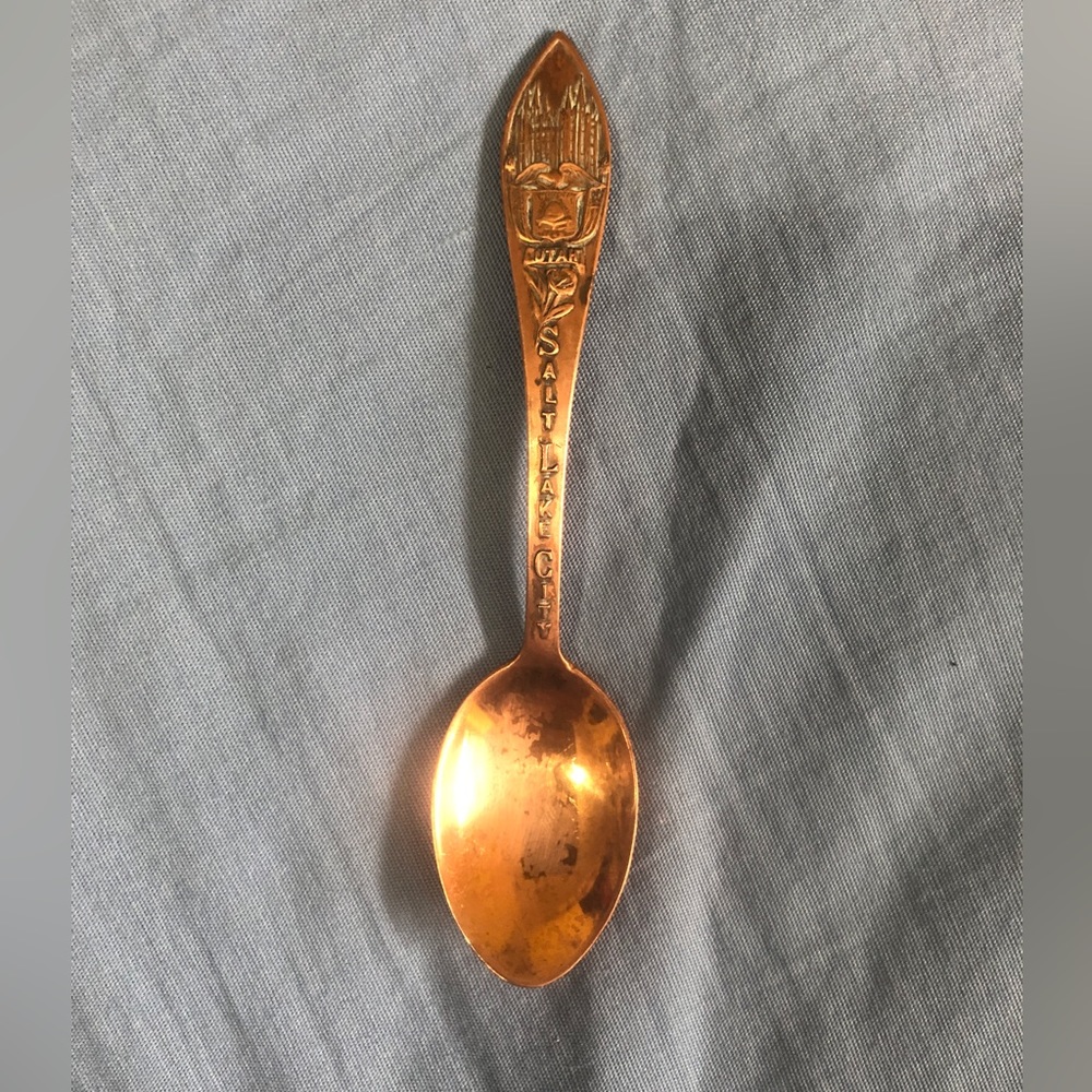 Solid copper collectors spoon of Salt Lake City Utah